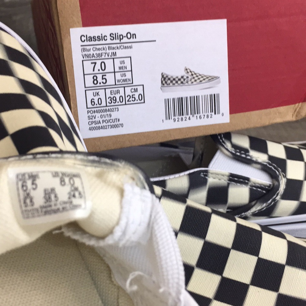 Vans Classic Slip-On (Blur Check) Black/Classic - Picture 7 of 8